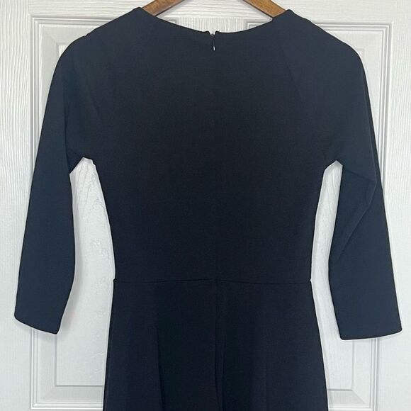 Modcloth Black Date Night Done Right 3/4 Sleeve Fit and Flare Dress Size Small - Picture 7 of 16